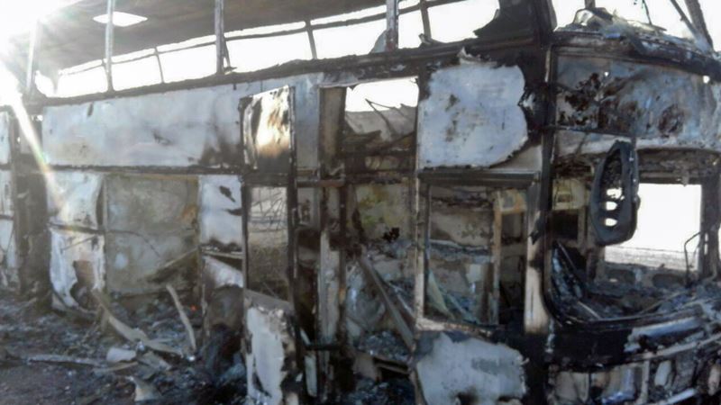 Казахстан: предварительной причиной пожара в автобусе называют короткое замыкание