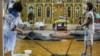 Затопленное помещение Кафедрального собора святых равноапостольных Владимира и Ольги. Симферополь, июль 2019 года