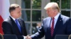 Президенты Польши и США на совместной пресс-конференции перед Белым домом, 12 июня 2019 года
