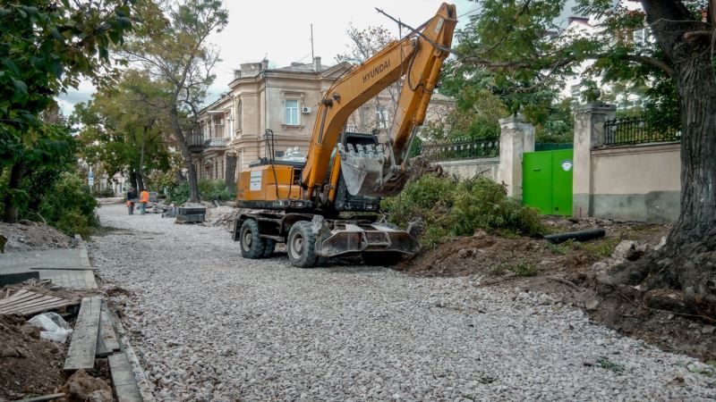 В центре Севастополя начали пилить деревья софоры (+фото)