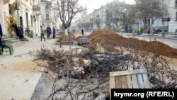 На главной улице Севастополя снесли ореховую аллею (+фото)