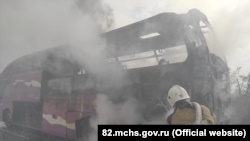 На трассе «Таврида» загорелся рейсовый автобус – спасатели (+фото)